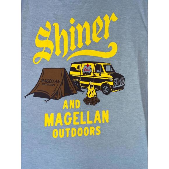 Shiner Bock & Magellan Outdoor Camping Long Sleeve Cotton Fishing Shirt Small - Picture 11 of 13